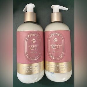 Bath & Body Works HEIRLOOM ROSE Aromatherapy Body Lotion Pump 8.4 oz LOT 2 new